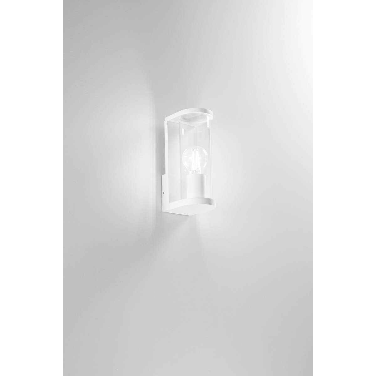 ROSEN WEISSE WANDLEUCHTE AUS ALUMINIUM + GLAS 1XE27 IP44...