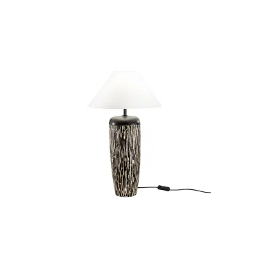 LUME SAVANA MARRONE E BIANCA IN CERAMICA 1XE27 STRUTTURA D35X58.8CM PARALUME D35X16CM
