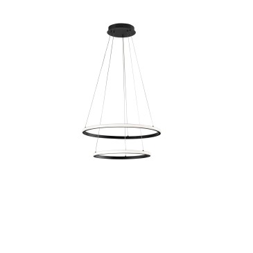 Suspension LED AXIS noire 31 W 2635 lm CCT + RGB numérique avec télécommande 60/40 x 150 cm