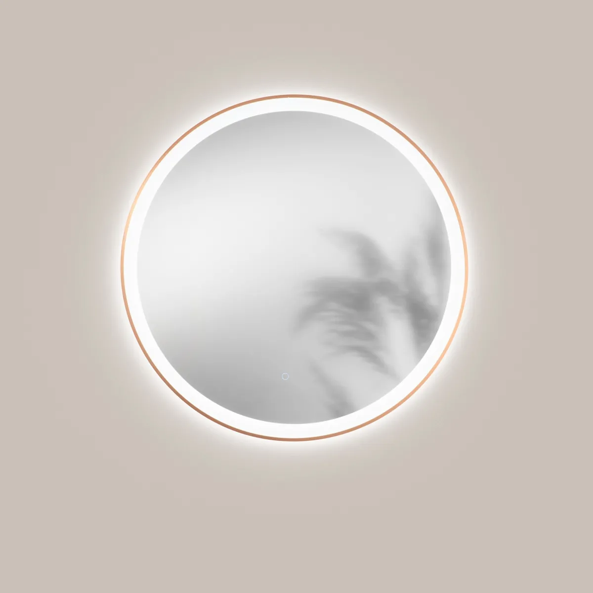 Miroir rond à LED avec commande tactile (CCT) doré ou...