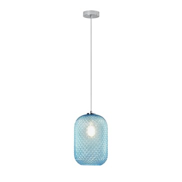 SOSPENSIONE ASHFORD OVALE BLU 1XE27 20X150CM