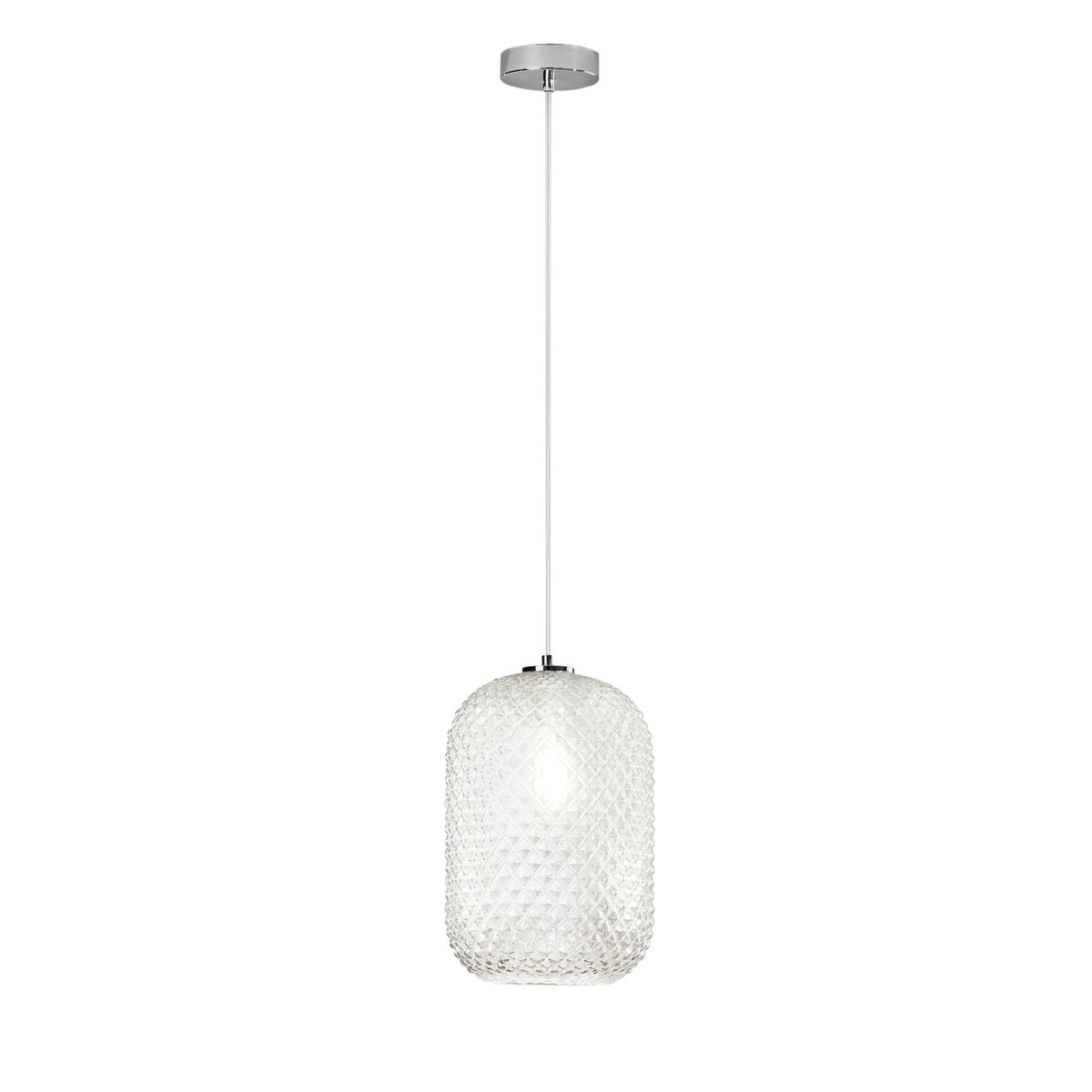 SOSPENSIONE ASHFORD OVALE TRASPARENTE 1XE27 20X150CM