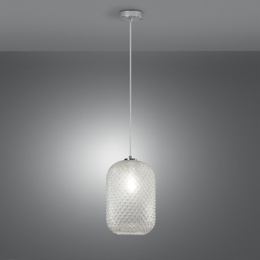 SOSPENSIONE ASHFORD OVALE TRASPARENTE 1XE27 20X150CM