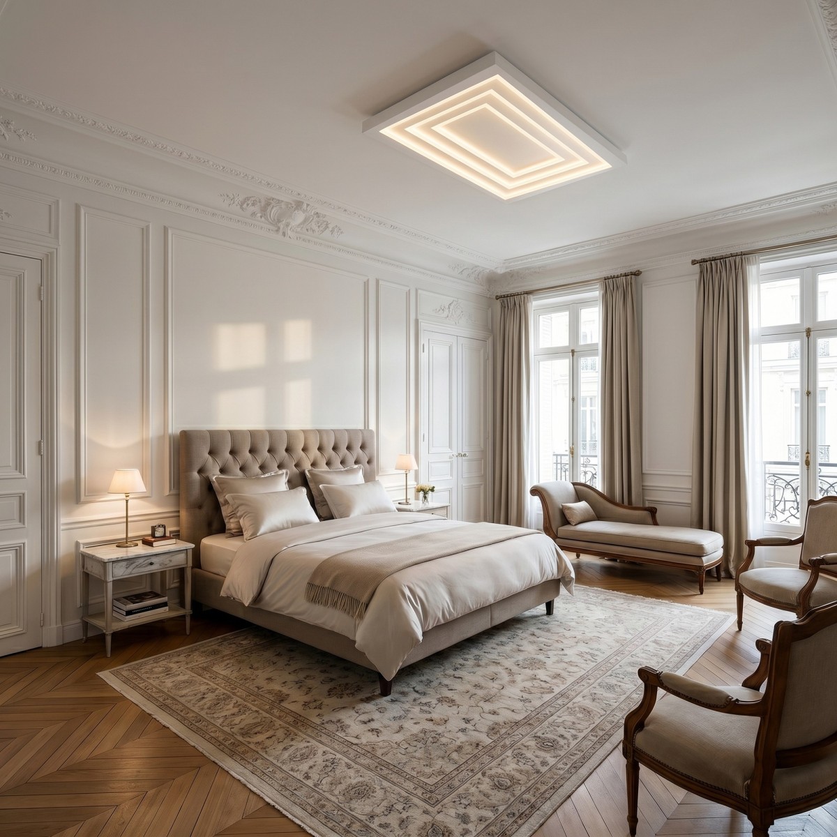 Ambientazione plafoniera LED moderna con diffusore in...