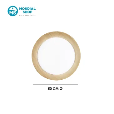 Plafonnier LED 35 W blanc et bois | MondialShop