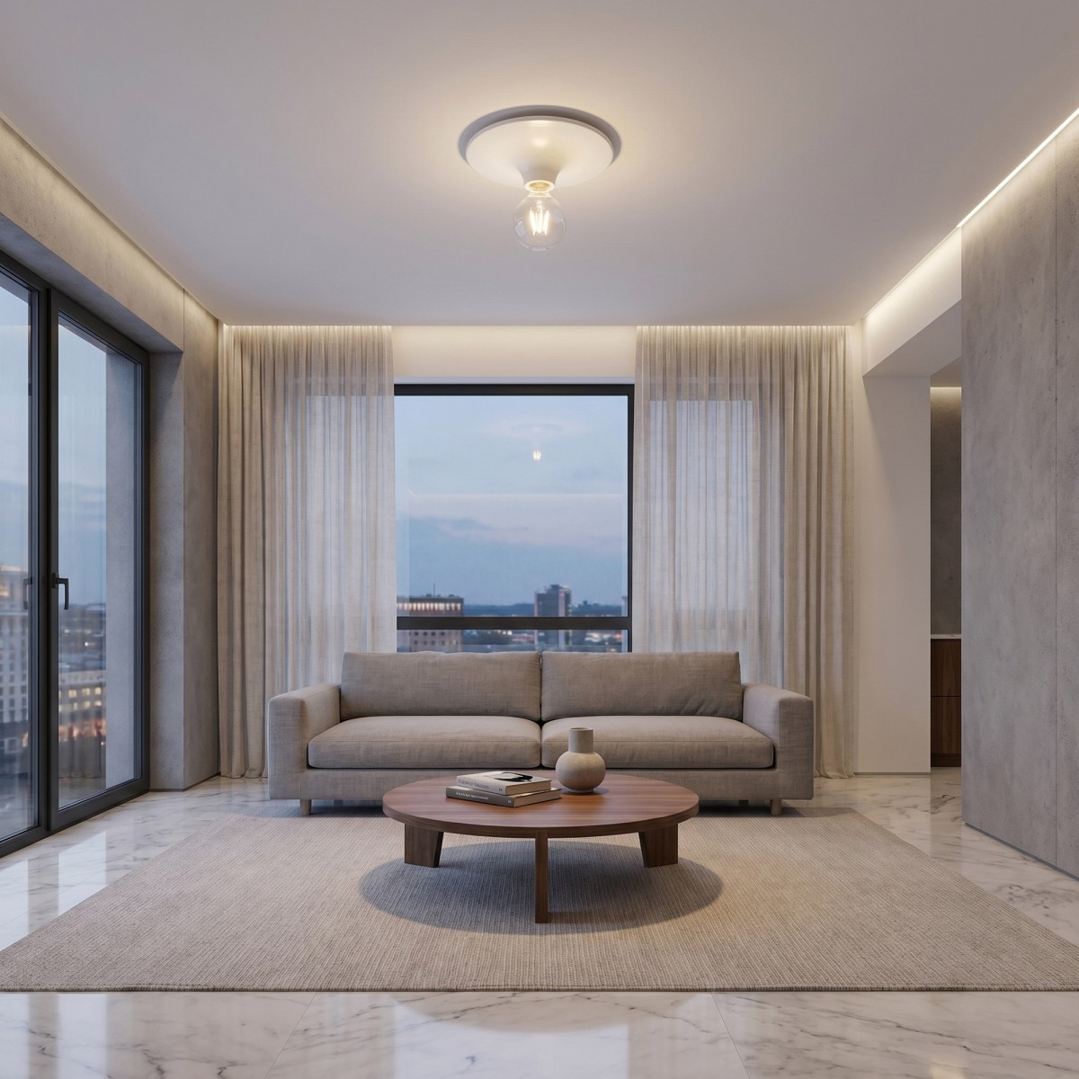 Plafoniera da soffitto bianca classica
