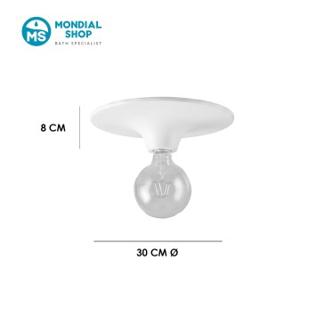Plafonnier 1xE27 Blanc ou Chrome | MondialShop