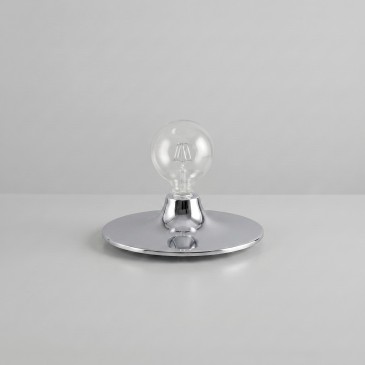 Plafonnier 1xE27 Blanc ou Chrome | MondialShop