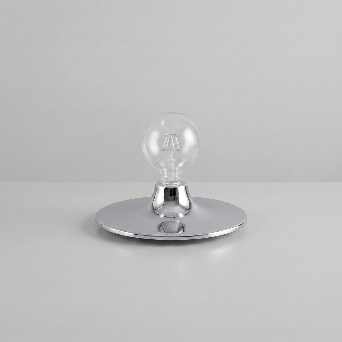 Plafonnier 1xE27 Blanc ou Chrome | MondialShop