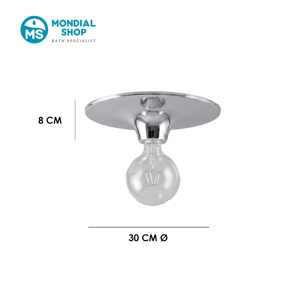 Deckenleuchte 1xE27 Weiß oder Chrom | MondialShop