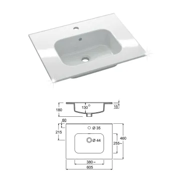 Mobile bagno sospeso bianco latte cannettato specchio e luce omaggio