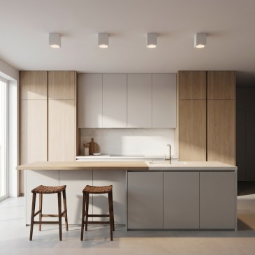 Schwarze quadratische Aluminium-Deckenleuchte GU10 | MondialShop