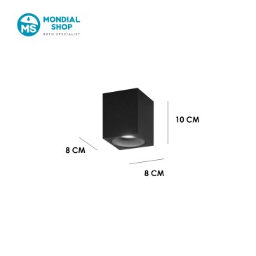 Schwarze quadratische Aluminium-Deckenleuchte GU10 | MondialShop