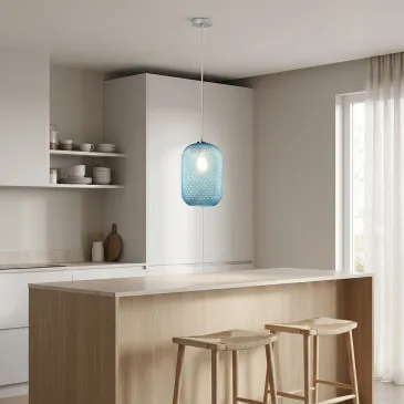 Farbige ovale Pendelleuchte 1xE27 | Mondialshop