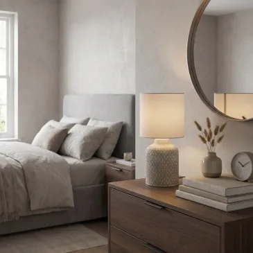 lampada da interno per tavolo o comodino bianca