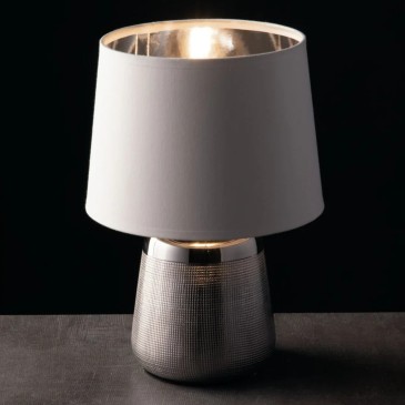 Lampe de table moderne E14 dorée ou argentée | Mondialshop