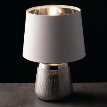 Lampe de table moderne E14 dorée ou argentée | Mondialshop