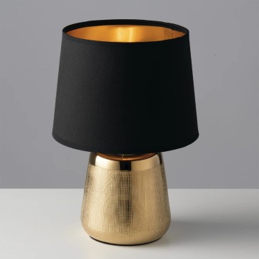 Lampe de table moderne E14 dorée ou argentée | Mondialshop