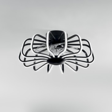 Plafoniera LED con ventilatore integrato nera