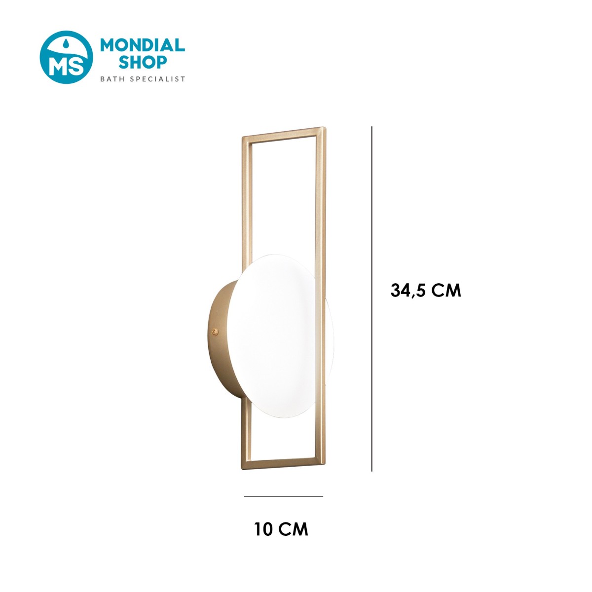 Moderne Wandleuchte in Gold oder Schwarz | Mondialshop