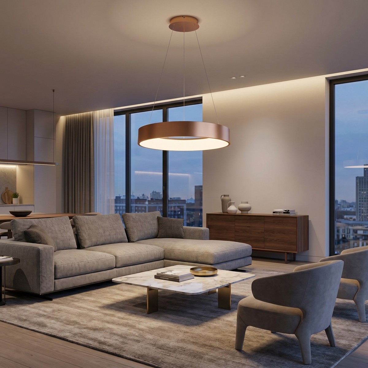 Sospensione LED oro lampadario per interni