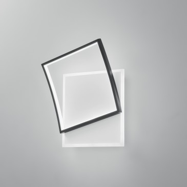 plafoniera LED quadrata nera