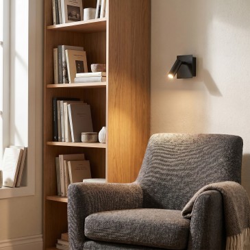 applique led da muro nera adatta a studi e uffici