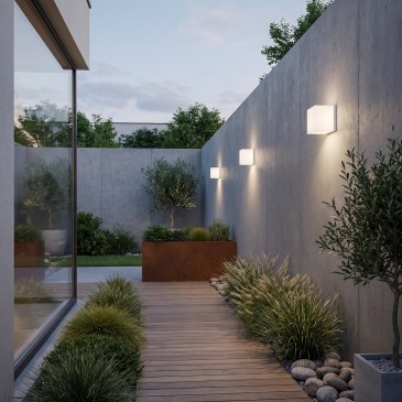Plafonnier extérieur carré LED blanc | Mondialshop