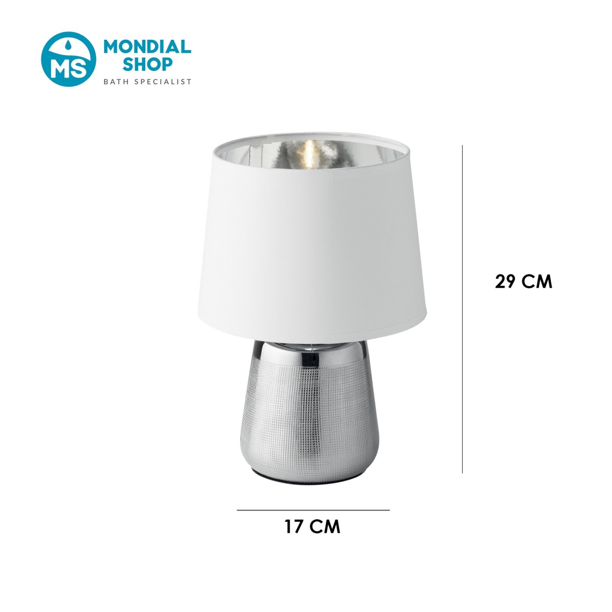 Moderne E14 Tischleuchte in Gold oder Silber | Mondialshop