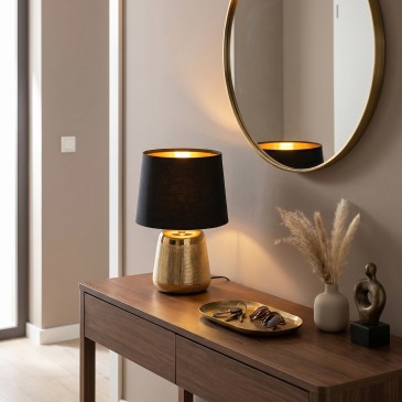 Moderne E14 Tischleuchte in Gold oder Silber | Mondialshop