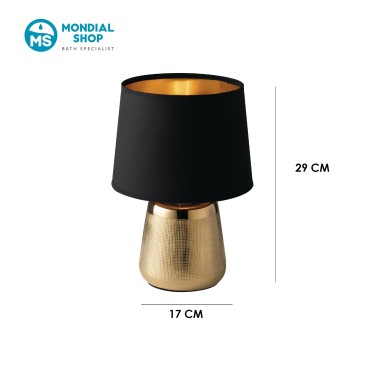 Lampe de table moderne E14 dorée ou argentée | Mondialshop