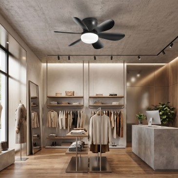 plafoniera led con ventilatore per interni nera