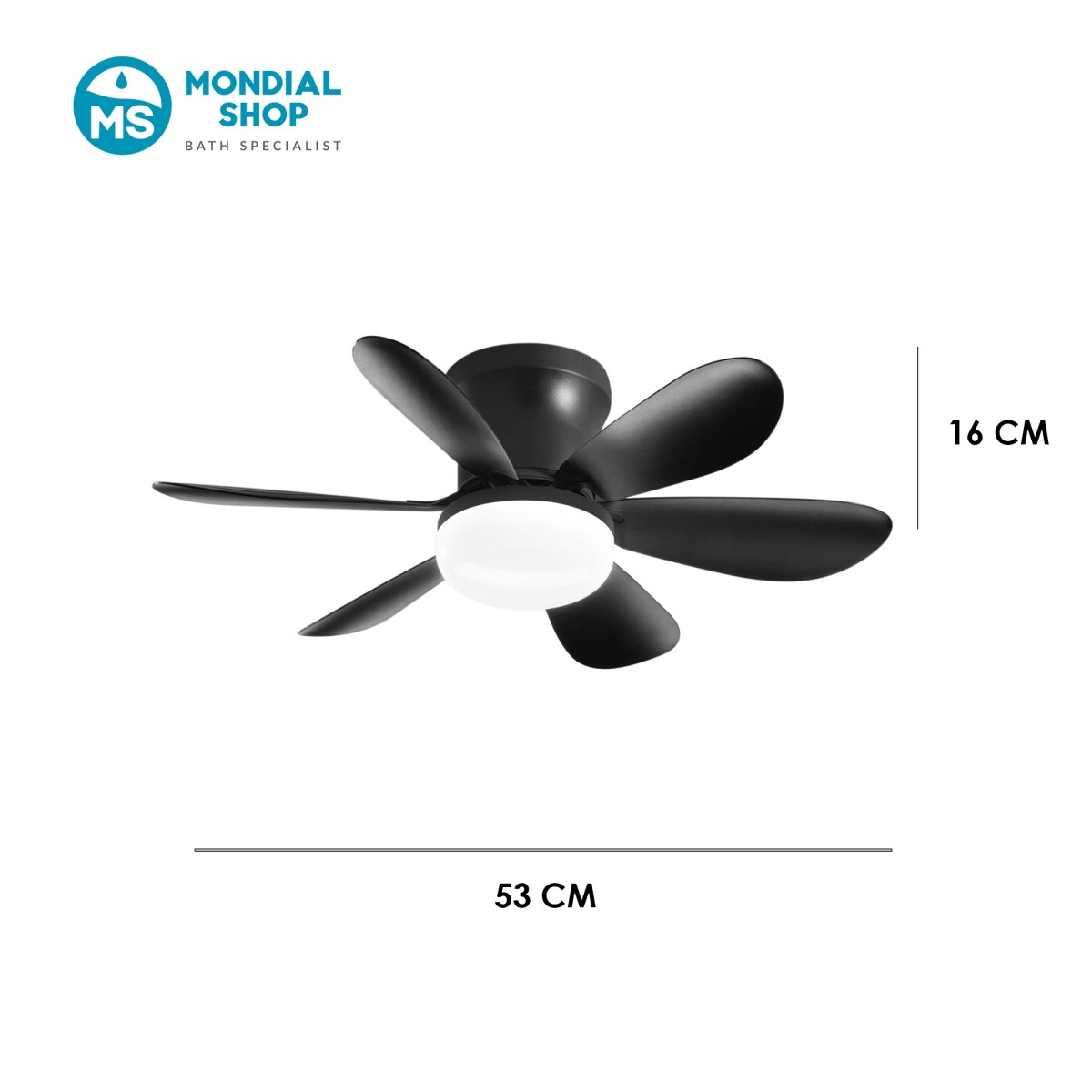 Scheda tecnica plafoniera LED Wind con ventilatore nera