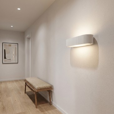 Applique murale moderne en plâtre à peindre | Mondialshop