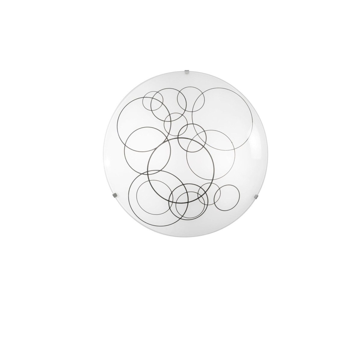 Plafonnier en verre blanc avec décorations noires |...
