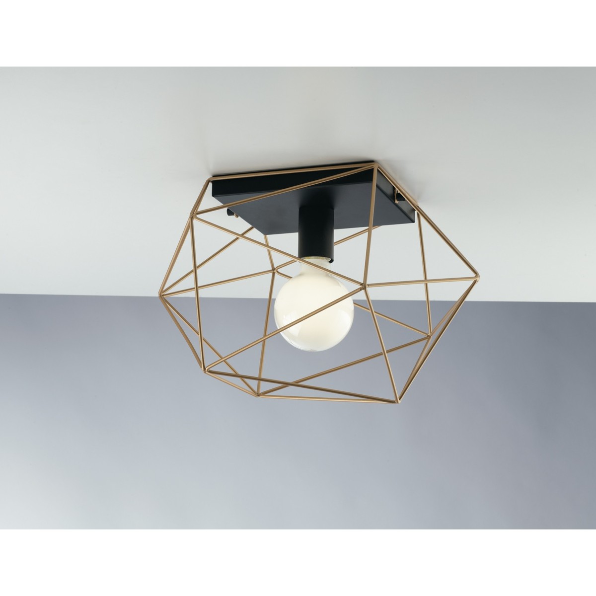 Plafoniera nera e oro da soffitto ABRAXAS