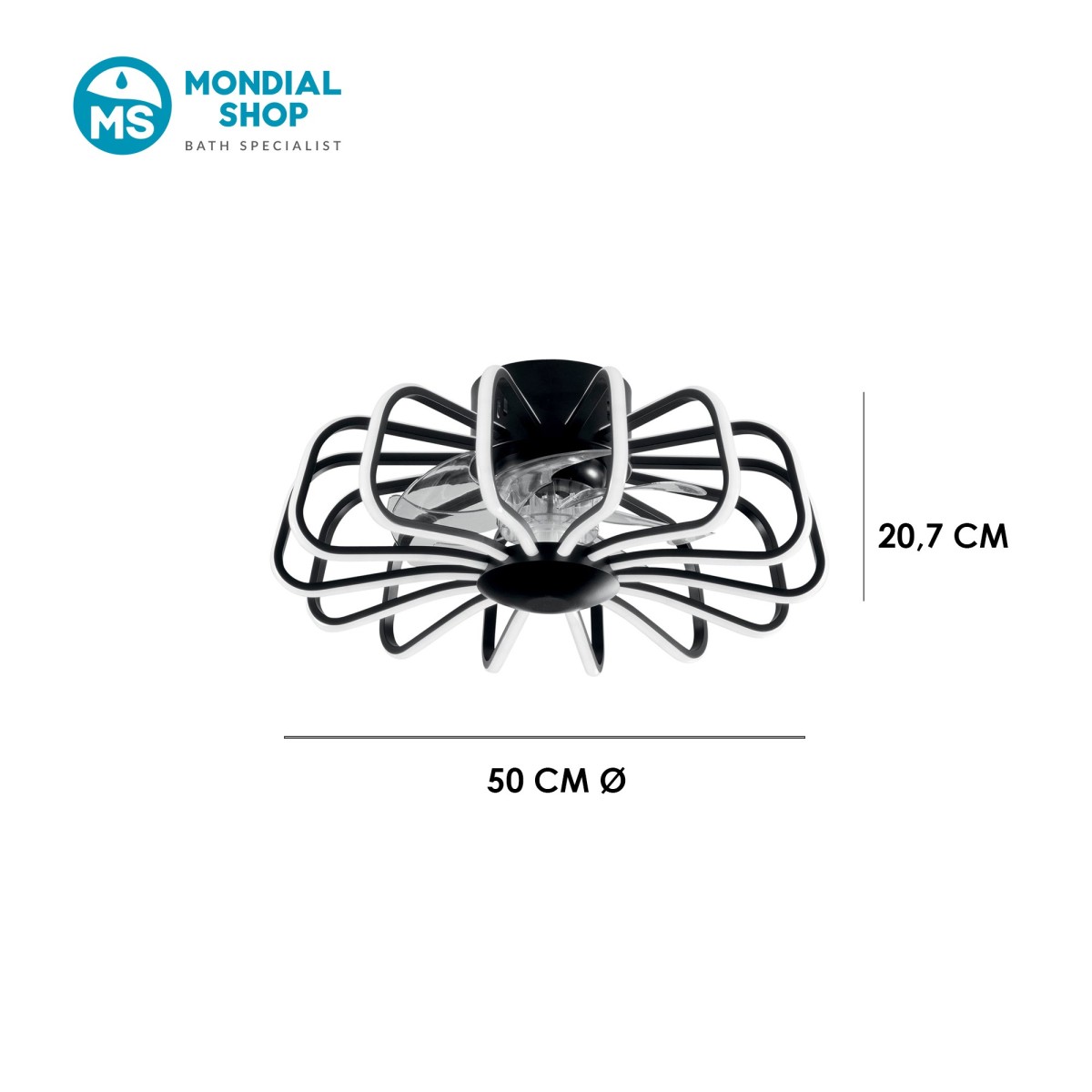Plafonnier LED 80 W avec ventilateur et télécommande |...