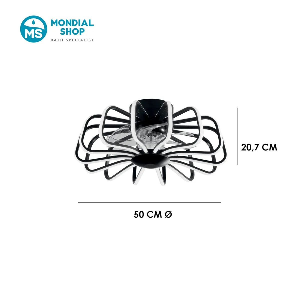 Plafonnier LED 80 W avec ventilateur et télécommande |...