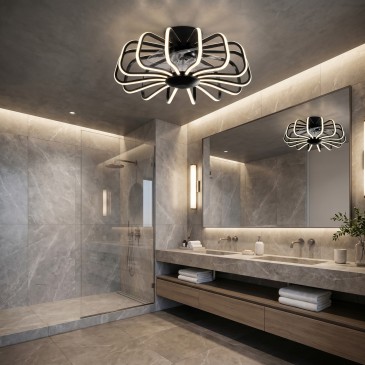lampada led nera con ventilatore integrato