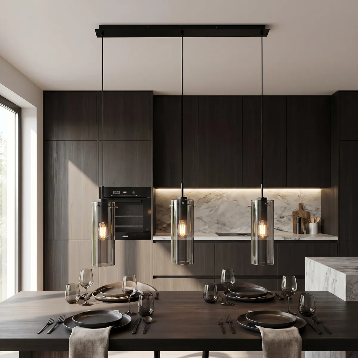 Suspension moderne 3xE27 Or ou Noir | Mondialshop