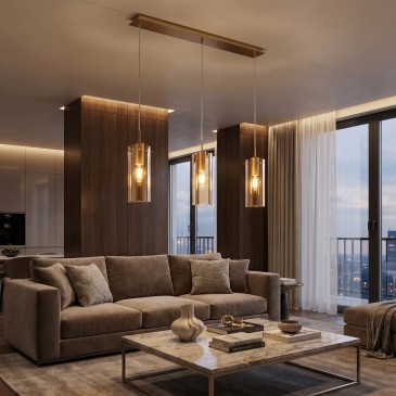 Sospensione Moderna 3xE27 Oro o Nero | Mondialshop