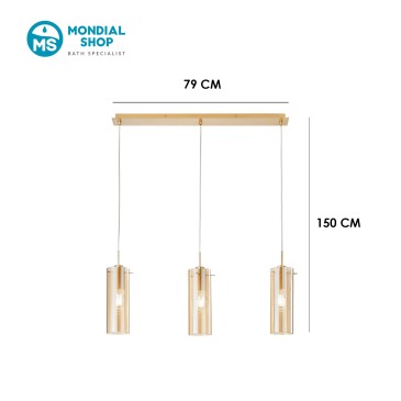 Moderne Pendelleuchte 3xE27 Gold oder Schwarz | Mondialshop