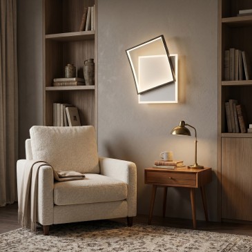 lampada led nera a parete