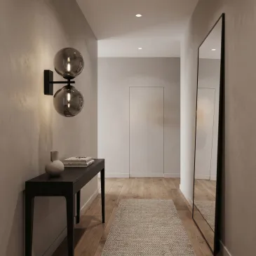Applique moderna per parete interni disponibile in oro o nero 2XG9