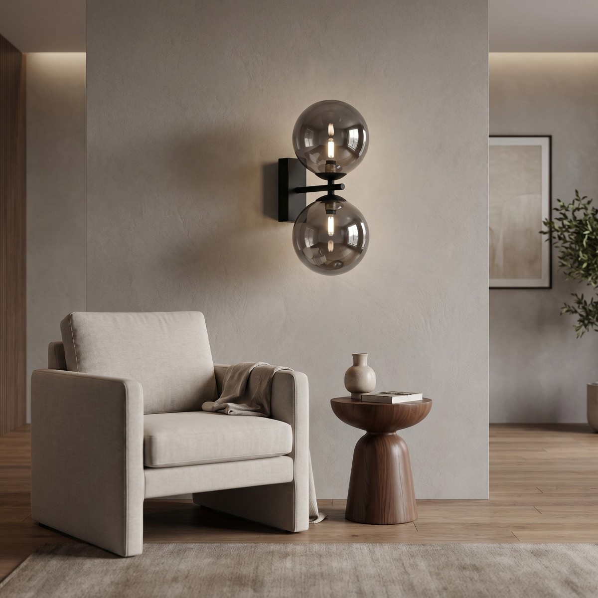 lampada LED da parete biemissione nera