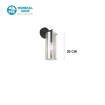 Moderne Wandleuchte aus bernsteinfarbenem Glas, E27 | Mondialshop