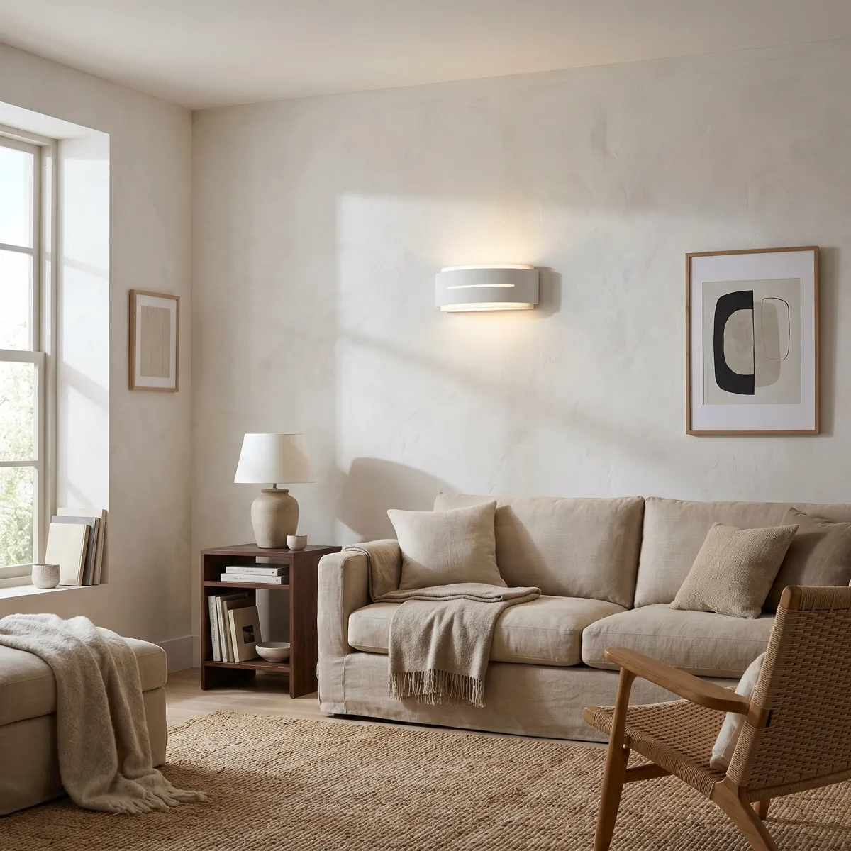 lampada da parete per interno in gesso verniciabile