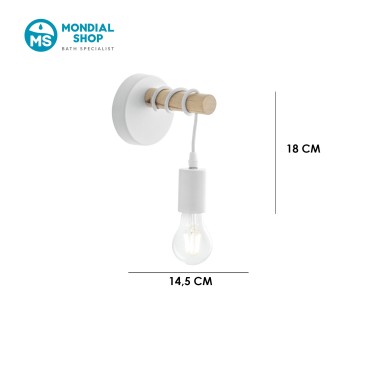 Weiße zylindrische Wandleuchte E27 | Mondialshop