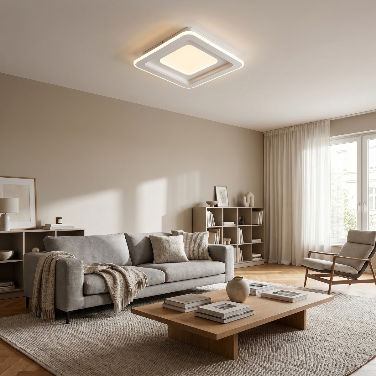40-W-LED-Deckenleuchte (quadratisch) mit Fernbedienung |...