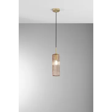 SOSPENSIONE VENICE AMBRA IN VETRO 1XE27 D15X200CM